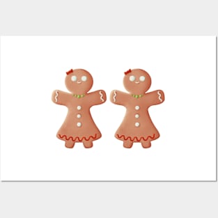 Gingerbread girls couple lgbt Posters and Art